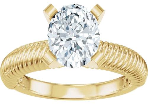 Sužadėtuvių Žiedas „Solitaire Rope“ 14k yellow gold Oval 8.5mm x 6.5mm (3)