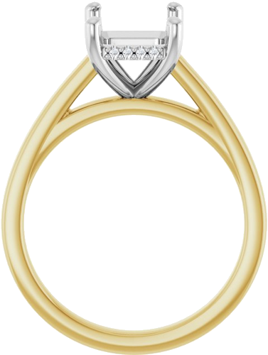 Sužadėtuvių Žiedas „Hidden Halo-Style“ 14k yellow/white gold Emerald 9mm x 7mm (2)