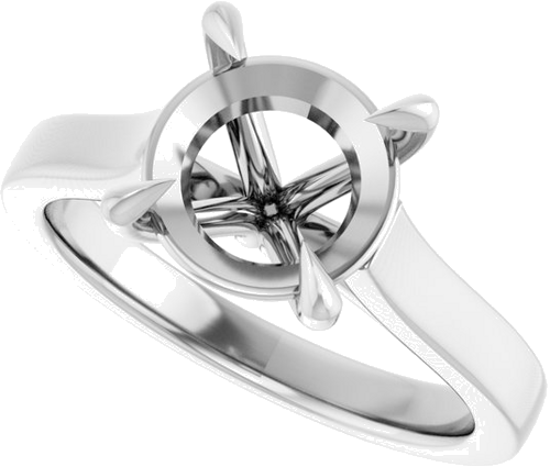 Sužadėtuvių Žiedas „Claw-Prong“ 14k white gold Round 9mm (5)