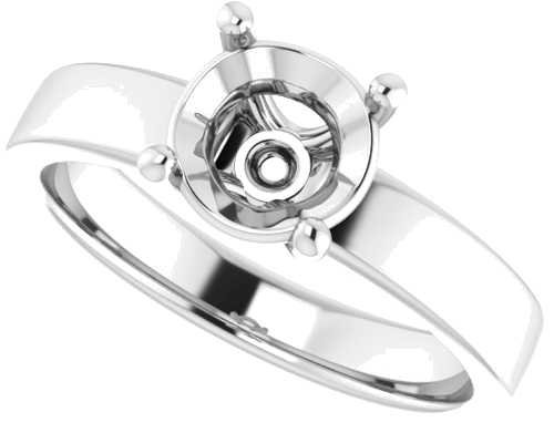 Sužadėtuvių Žiedas „Solitaire“ 14k white gold Round 7mm (5)