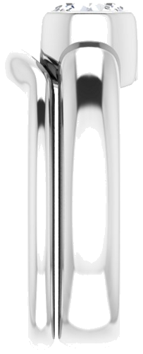 14K White 7 mm Round Half Bezel Solitaire Engagement Ring Mounting (9)