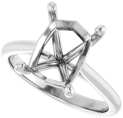 Sužadėtuvių Žiedas „Solitaire“ 10k white gold Emerald 10mm x 8mm (5)