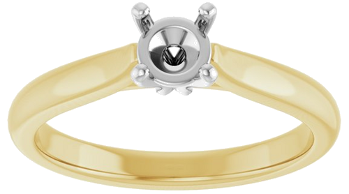 Sužadėtuvių Žiedas 14k yellow/white gold Round 4.8mm (3)
