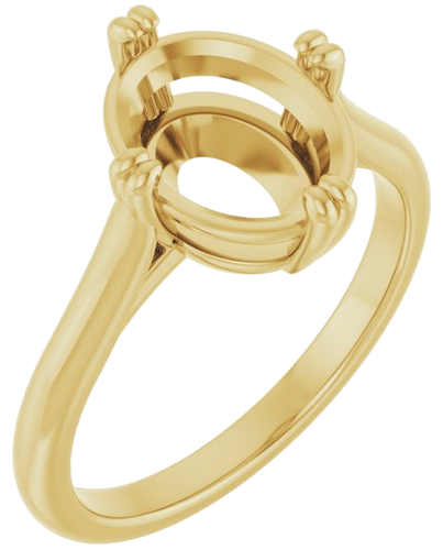 Sužadėtuvių Žiedas „Double Claw-Prong Solitaire“ 14k yellow gold Oval 10mm x 8mm (1)