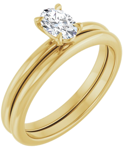 Sužadėtuvių Žiedas „Claw-Prong“ 14k yellow gold Oval 6mm x 4mm (6)