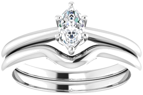 Sužadėtuvių Žiedas „Solitaire“ 14k white gold Marquise 6mm x 3.5mm (8)