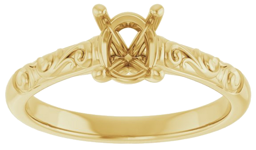 Sužadėtuvių Žiedas „Solitaire“ 14k yellow gold Oval 7mm x 5mm (3)