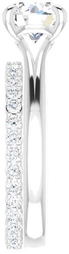 Sužadėtuvių Žiedas „Solitaire“ 14k white gold Round 7.4mm (9)