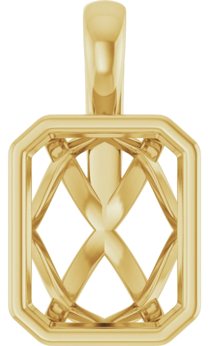 14K Yellow 10x8 mm Emerald Pendant Mounting (1)
