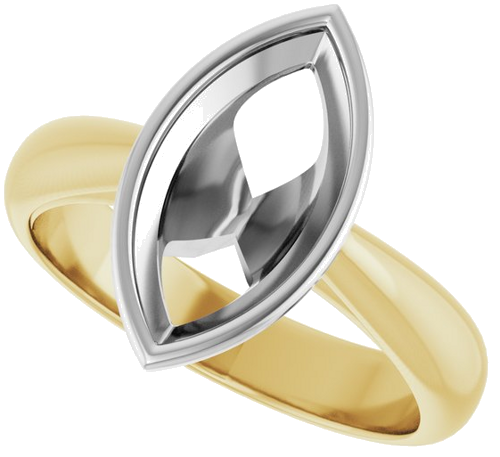 Sužadėtuvių Žiedas „Bezel-Set Solitaire“ 18k yellow/white gold Marquise 13mm x 6.5mm (5)