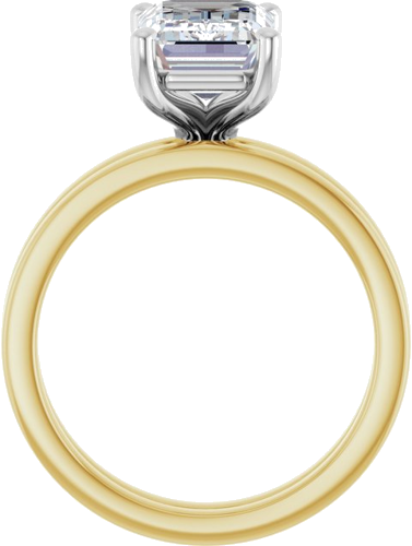 Sužadėtuvių Žiedas „Solitaire“ 14k yellow/white gold Emerald 10mm x 7mm (7)