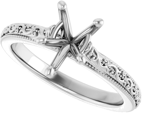 Sužadėtuvių Žiedas „Solitaire Sculptural“ 14k white gold Pear 9mm x 6mm (5)