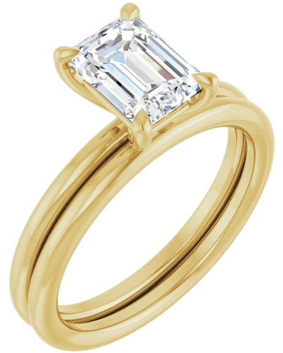 Sužadėtuvių Žiedas „Claw-Prong Solitaire“ 14k yellow gold Emerald 7.5mm x 5.5mm (6)