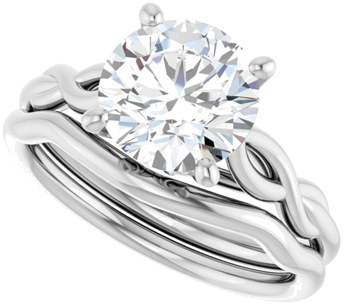 Sužadėtuvių Žiedas „Solitaire Sculptural“ 14k white gold Round 8.2mm (10)