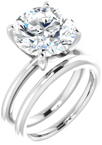 14K White  11 mm Round Solitaire Engagement Ring Mounting (6)