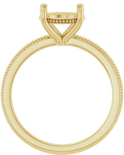 Sužadėtuvių Žiedas „Solitaire Milgrain“ 14k yellow gold Round 8mm (2)