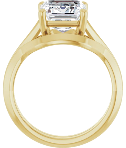 Sužadėtuvių Žiedas „Solitaire Split Shank“ 14k yellow gold Emerald 10mm x 8mm (7)