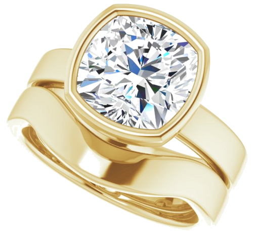 Sužadėtuvių Žiedas „Solitaire“ 750 Geltonojo Aukso Cushion 9mm (10)