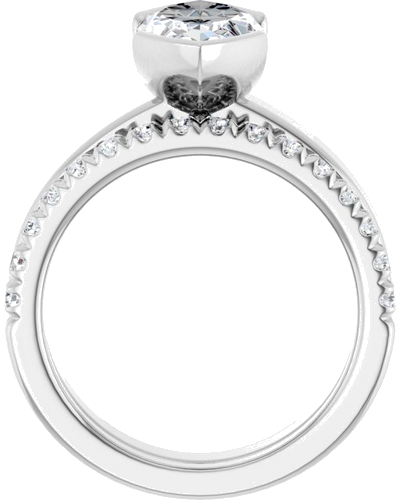 Sužadėtuvių Žiedas „Half-Bezel Solitaire“ 10k white gold Marquise 15mm x 7mm (7)