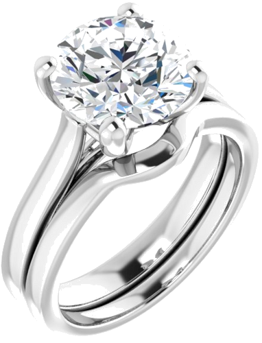 Platinum 9.4 mm Round Engagement Ring Mounting (6)