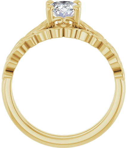 Sužadėtuvių Žiedas „Solitaire Sculptural“ 14k yellow gold Oval 8mm x 6mm (7)