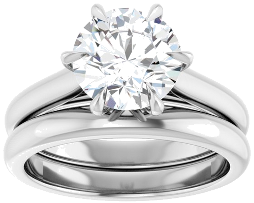 Sužadėtuvių Žiedas „Claw-Prong“ 14k white gold Round 8.2mm (8)
