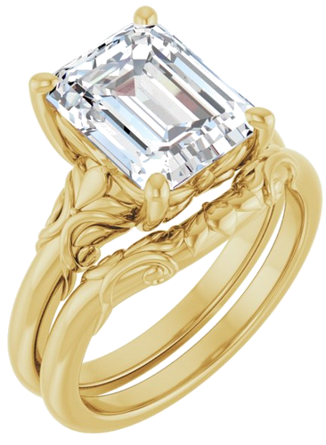 Sužadėtuvių Žiedas „Solitaire“ 18k yellow gold Emerald 10mm x 8mm (6)