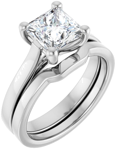 Sužadėtuvių Žiedas 14k white gold Square 6.5mm (6)