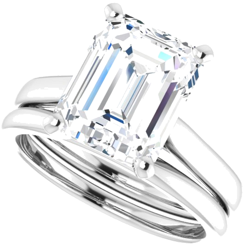 Sužadėtuvių Žiedas „Solitaire“ 950 Platinos Emerald 10mm x 8mm (10)