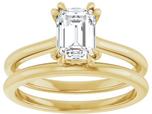 14K Yellow 7x5 mm Emerald Solitaire Engagement Ring Mounting (8)