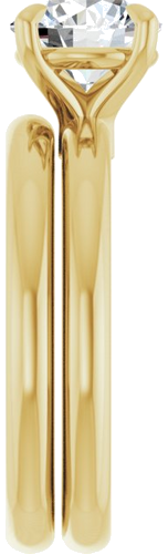 Sužadėtuvių Žiedas „Claw-Prong Euro Shank“ 14k yellow gold Round 7.4mm (9)