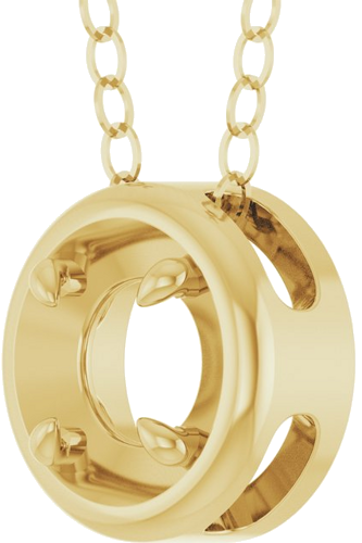 Pakabukas „Solitaire Slide“ 14k yellow gold Round 6mm (2)