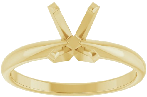 14K Yellow 8 x 6 mm Oval Solitaire Engagement Ring Mounting (3)