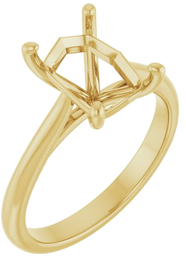 Sužadėtuvių Žiedas „Solitaire“ 10k yellow gold Emerald 9mm x 7mm (1)