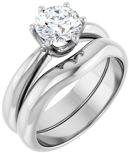 Sužadėtuvių Žiedas „Solitaire Crown-Inspired“ 14k white gold Round 6.5mm (6)