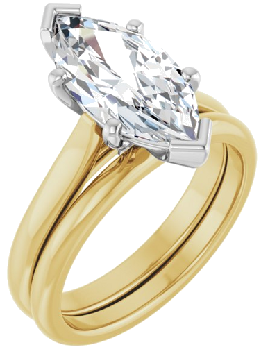 Sužadėtuvių Žiedas 14k yellow/white gold Marquise 14mm x 7mm (6)