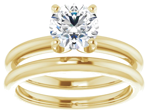18K Yellow  6.5 mm Round Solitaire Engagement Ring Mounting (8)