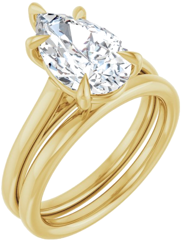 Sužadėtuvių Žiedas „Claw-Pong“ 14k yellow gold Pear 12mm x 7.5mm (6)