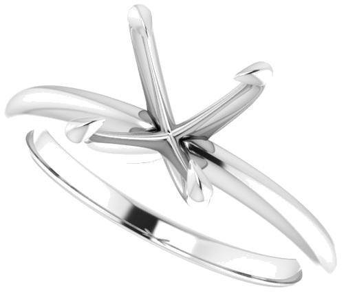 14K White 6x6 mm Square Solitaire Engagement Ring Mounting (5)