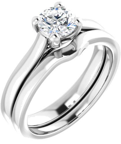 Sužadėtuvių Žiedas 14k white gold Round 5.5mm (6)