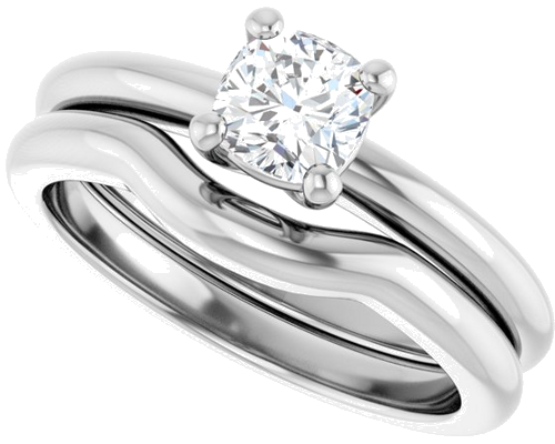 Sužadėtuvių Žiedas 14k white gold Cushion 5mm (10)