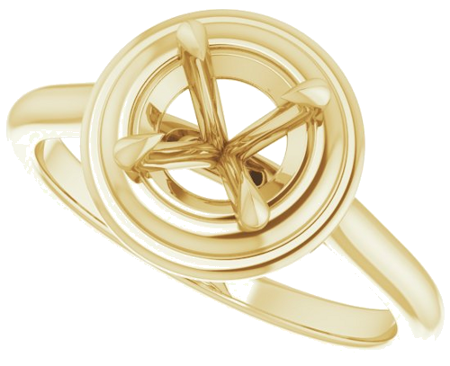 14K Yellow 6.5 mm Round Solitaire Engagement Ring Mounting (5)