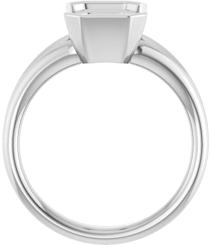 Sužadėtuvių Žiedas „Bezel-Set Solitaire“ 14k white gold Emerald 9mm x 7mm (2)