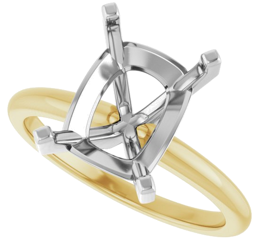 Sužadėtuvių Žiedas 14k yellow/white gold Emerald 10mm x 8mm (5)