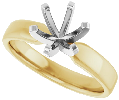 Sužadėtuvių Žiedas „Solitaire“ 585 Baltojo Ir Geltonojo Aukso Round 7mm (5)