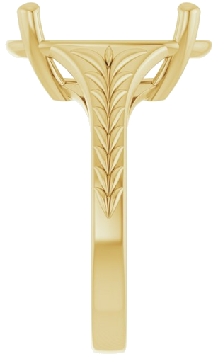 Sužadėtuvių Žiedas „Solitaire“ 14k yellow gold Elongated Cushion 14mm x 10mm (4)