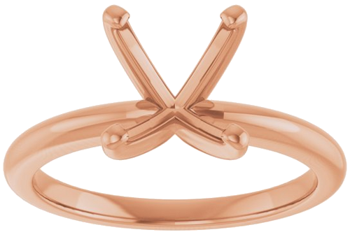 Sužadėtuvių Žiedas „Solitaire“ 585 Rožinis Aukso Oval 10mm x 8mm (3)