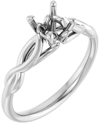 14K White  5.8 mm Round Solitaire Engagement Ring Mounting (1)