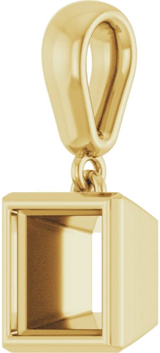Pakabukas „Bezel-Set Charm“ 18k yellow gold Square 6mm (2)