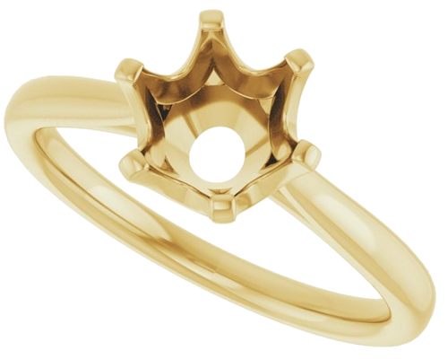 14K Yellow 7.4 mm Round Engagement Ring Mounting (5)